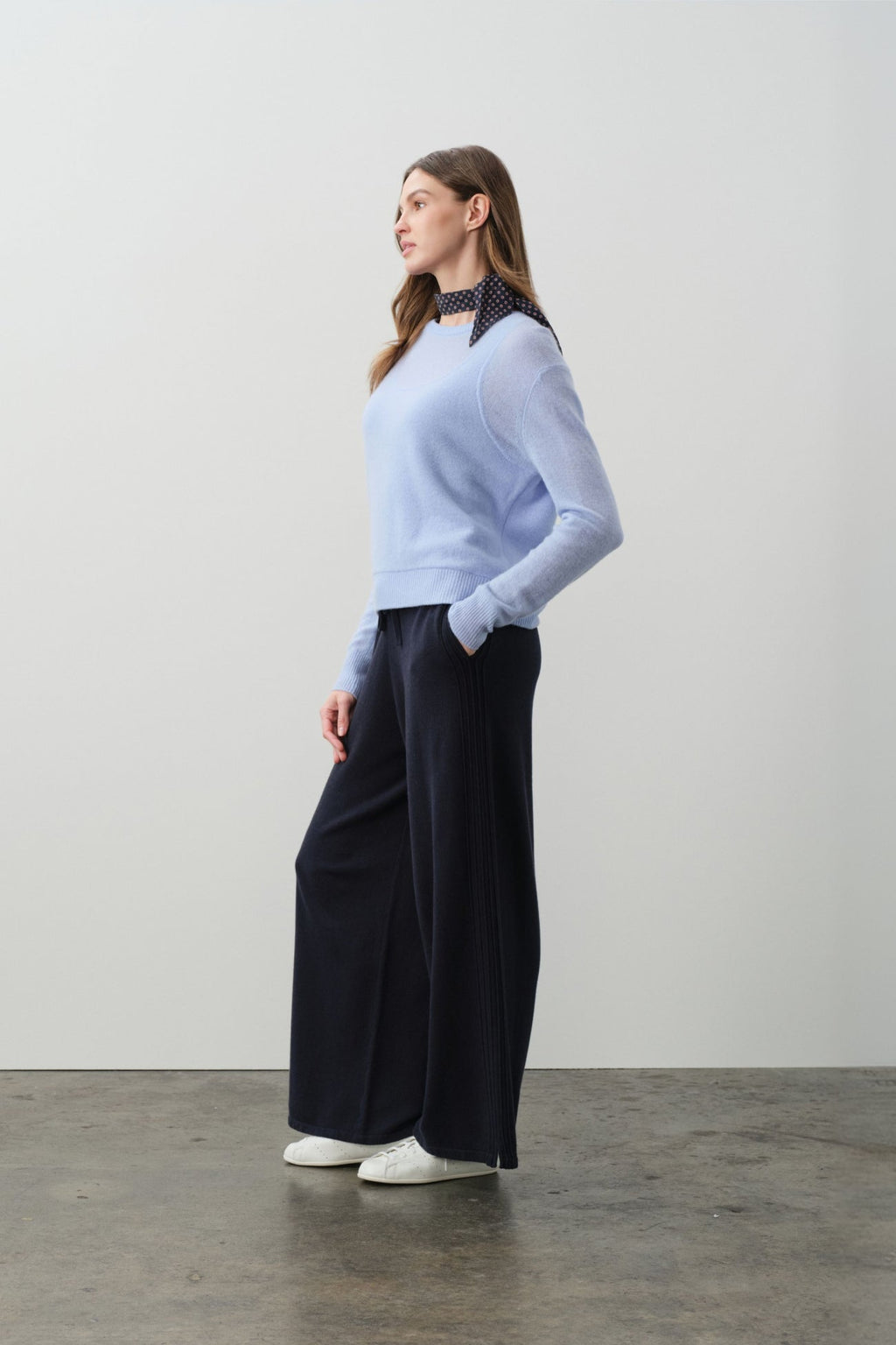 RAFAELA TROMPE L'OEIL CASHMERE CREWNECK