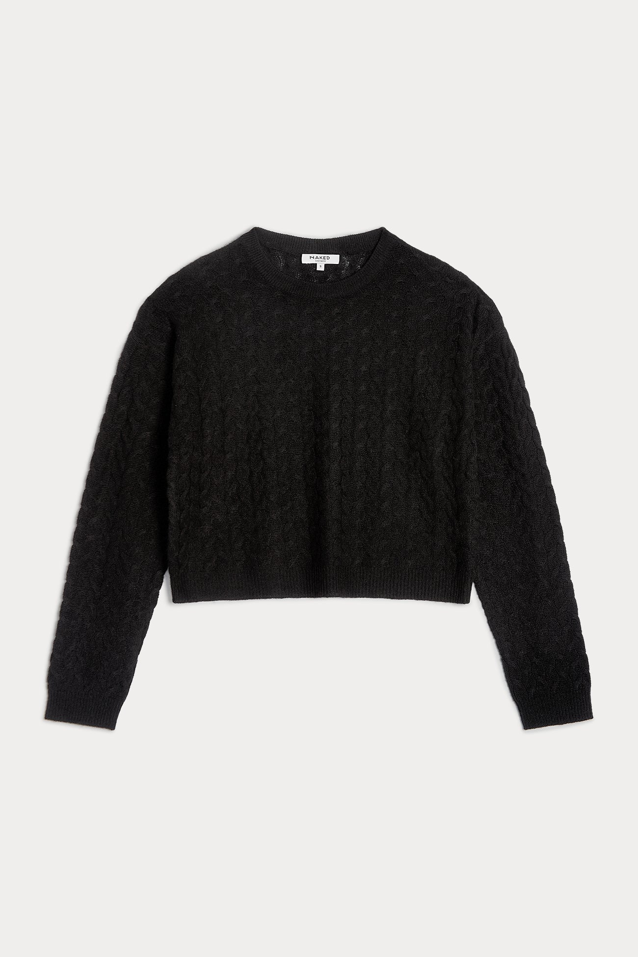 CHRISSY CROPPED CABLE KNIT SWEATER