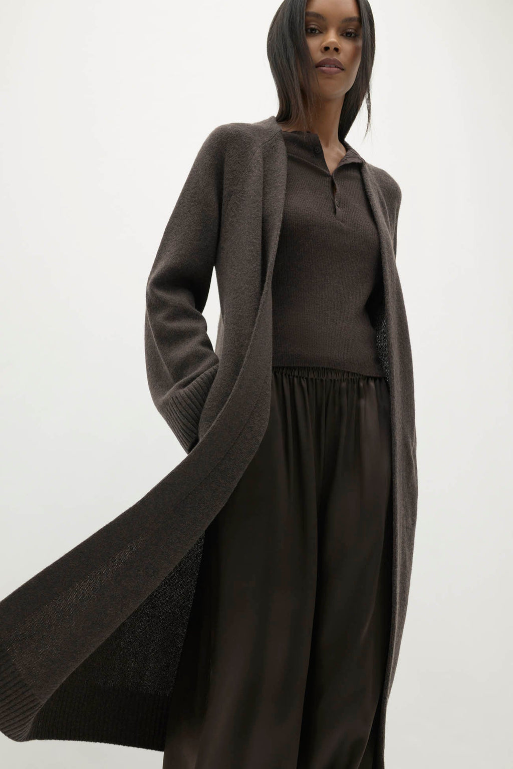 MAKENA LONGLINE CASHMERE CARDIGAN