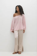 PENELOPE BRUSHED CASHMERE OFF THE SHOULDER SWEATER