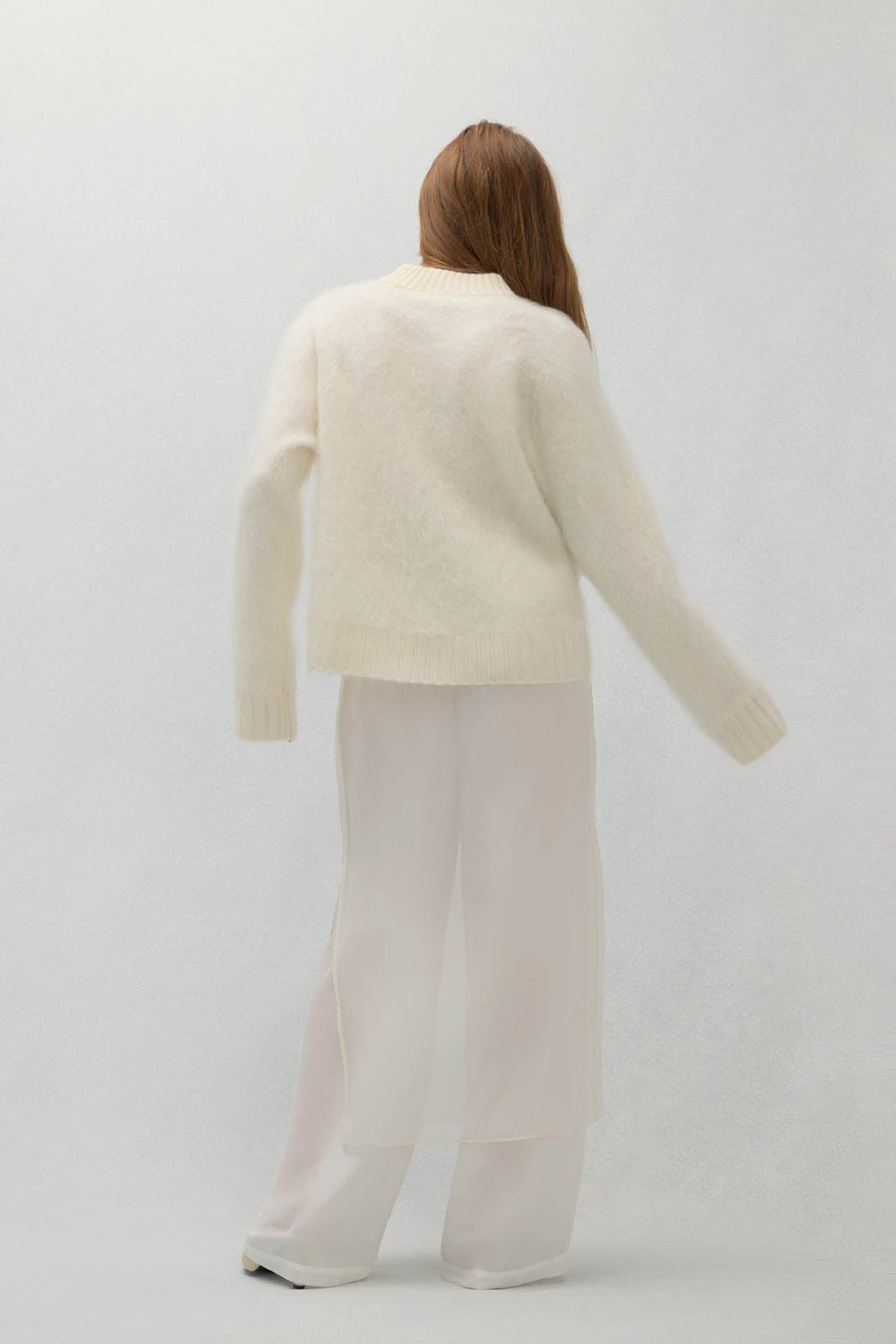 FEDERICA BRUSHED CASHMERE CREWNECK