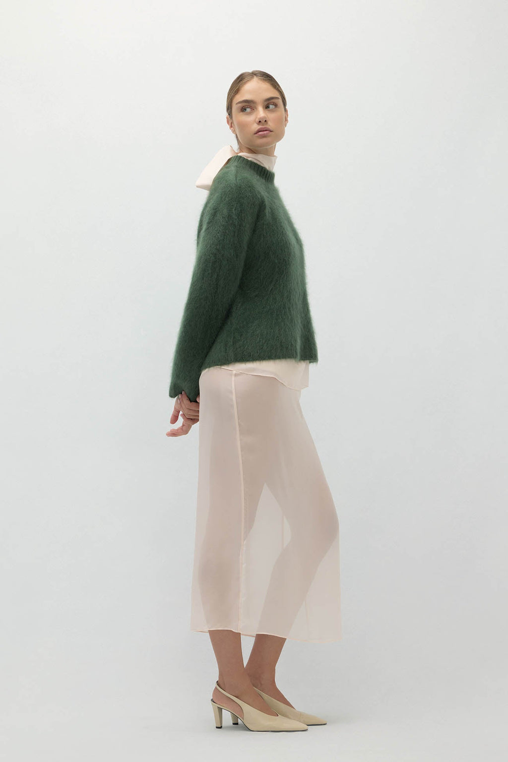 FEDERICA BRUSHED CASHMERE CREWNECK
