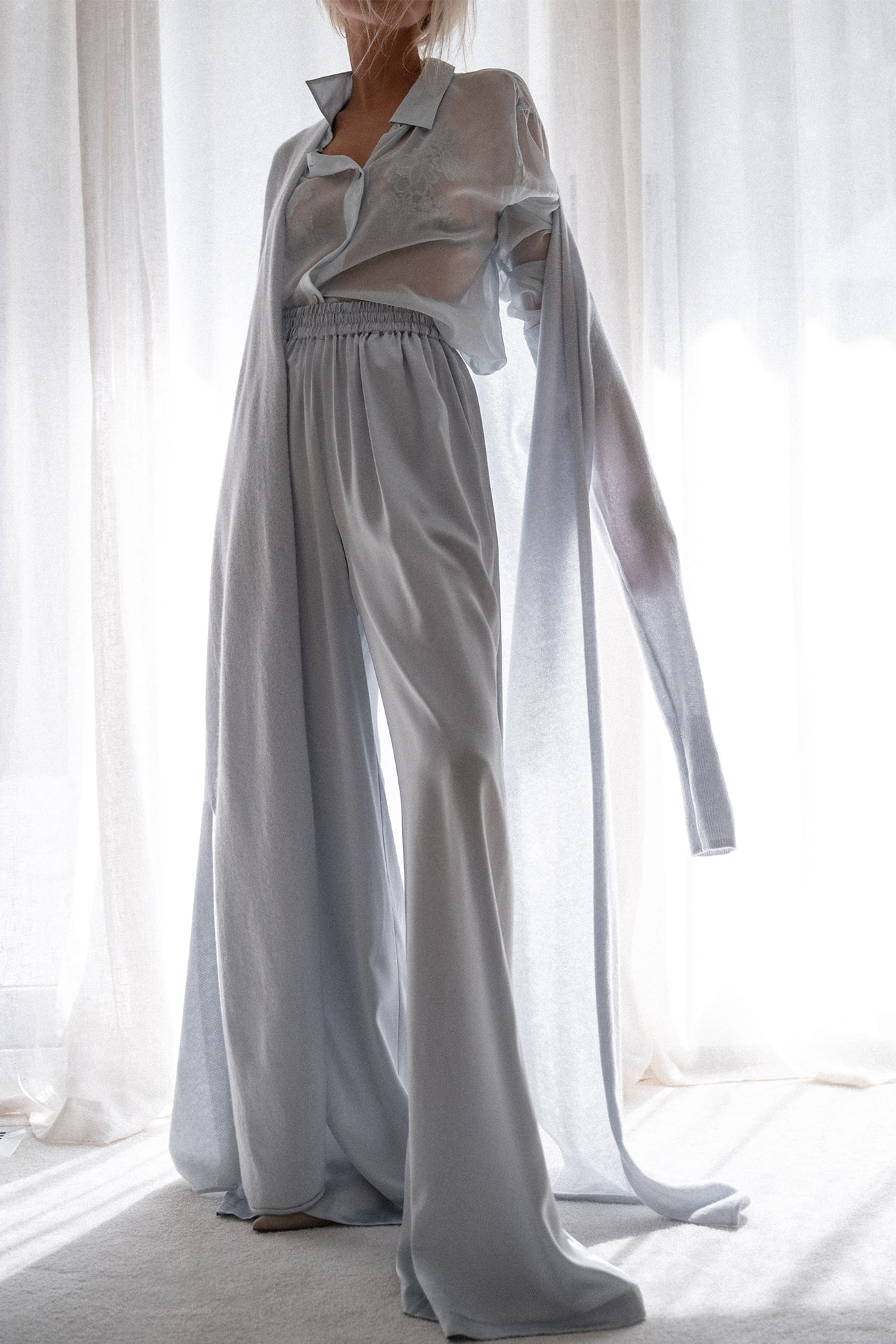 EVAN SILK WIDE LEG PANT | 33" INSEAM
